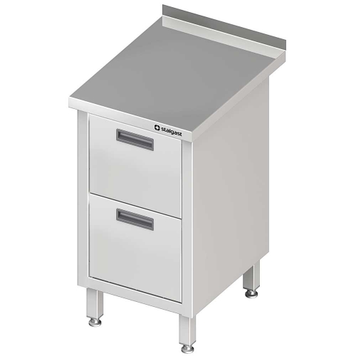 Stalgast - Stół przyścienny z blokiem dwóch szuflad 455x700x850 mm -  (1)