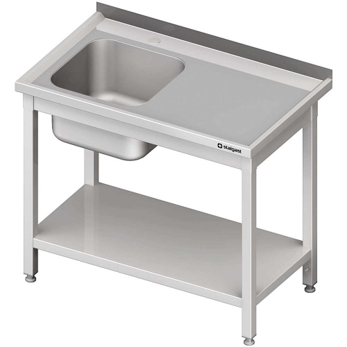  Stalgast - Stół ze zlewem 1-kom.(l),z półką 1200x600x850 mm spawany - Centrum Wyposażenia Sklepów (1)