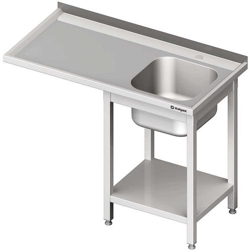  Stalgast - Stół ze zlewem 1-kom.(p) i miejscem na lodówkę lub zmywarkę 1200x600x900 mm  skręcany -  (1)