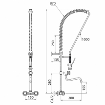 Napełniacz z wylewką dwu otworowy montowany do ściany [ Stalgast] - Centrum Wyposażenia Sklepów (2)
