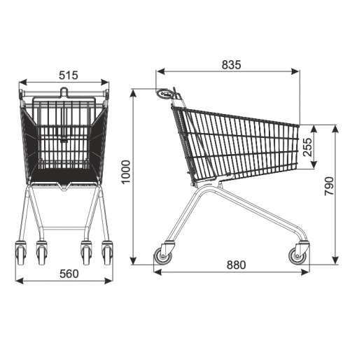  Damix - Wózek sklepowy Avant 75R - Centrum Wyposażenia Sklepów (3)