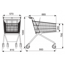 Wózek sklepowy Avant 106 [ Damix] - Centrum Wyposażenia Sklepów (2)